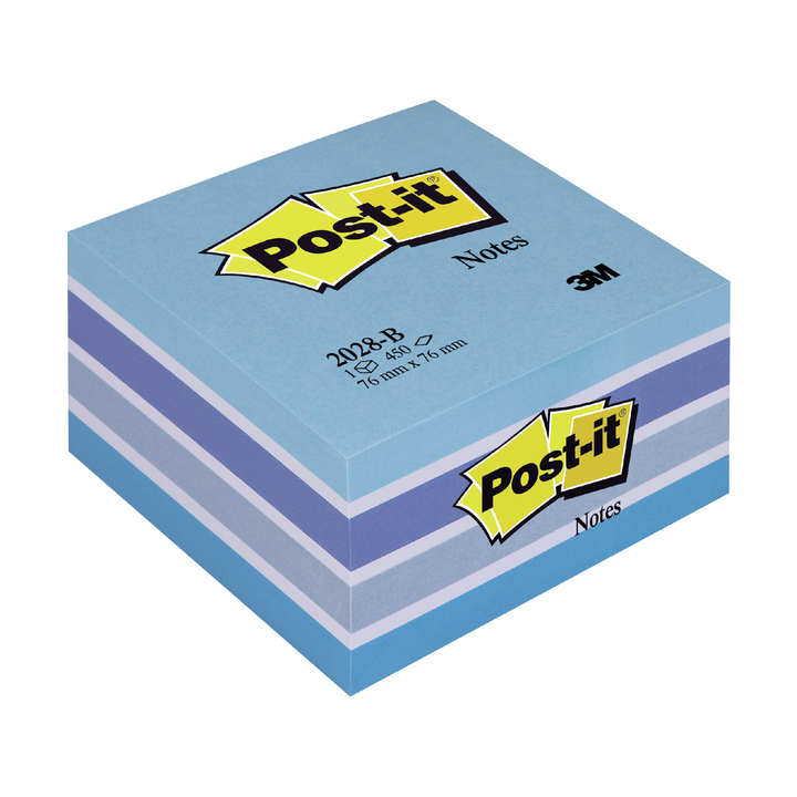 Memoblok 3m post-it 2028b 76x76mm aquarelle blauw - 0