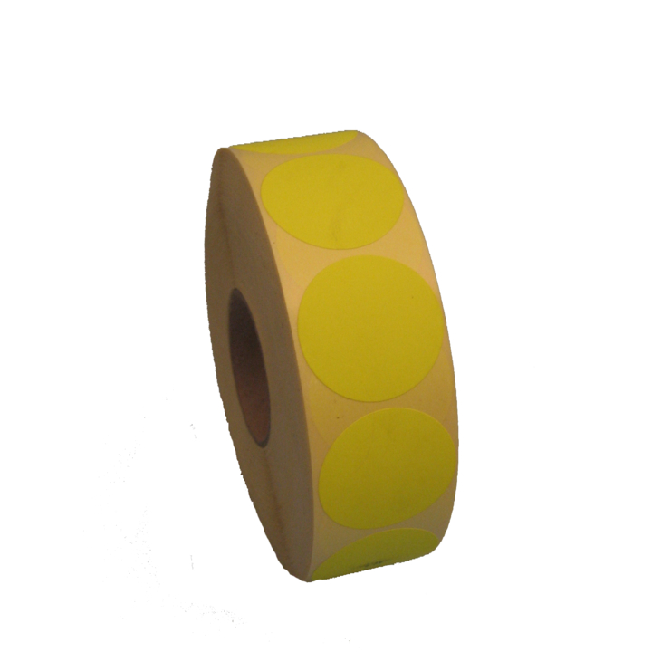 Etiket Rond 35 mm Geel Fluor Rol a 2000 Stuks - 0