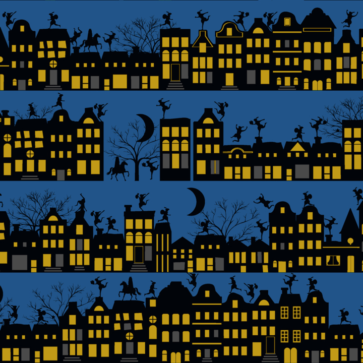 Cadeaupapier Sint, 50cm x 200 meter, D038, blauw - 0