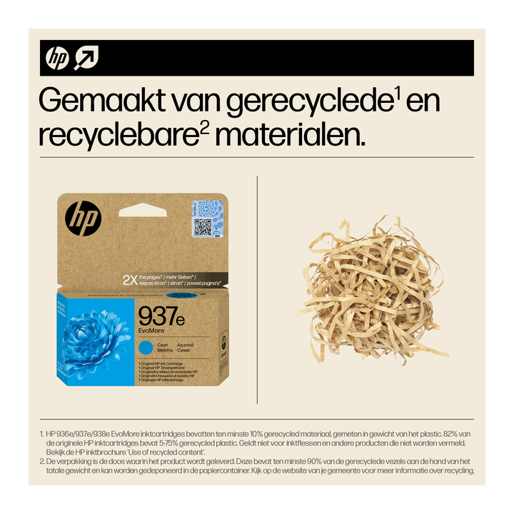 Inktcartridge hp 4s6w6ne 937e evomore blauw - 1