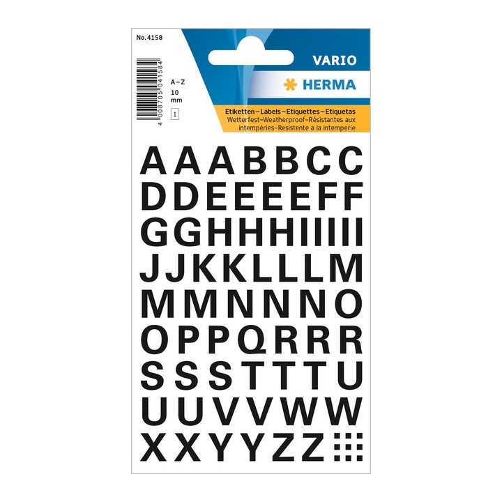 Etiket herma 4158 letter 10mm transparant - 0