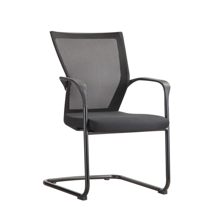 Vergaderstoel slede 604.Frame zwart,mesh rug zwart polyether - 0