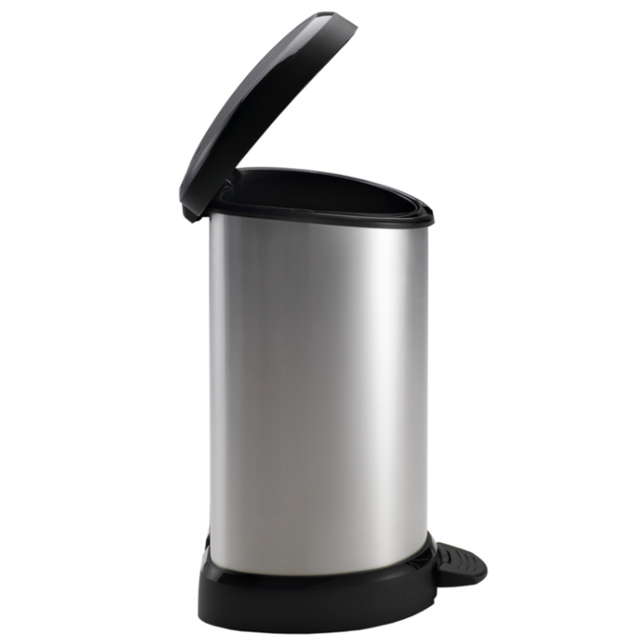Decobin, pedaalemmer, 20 liter, zilver/zwart, VB 120005 - 1