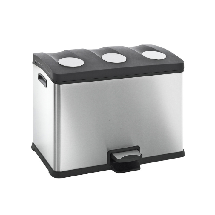 Rejoice EKO, pedaalemmer, 12+12+12 liter, mat RVS, VB 922836 - 0