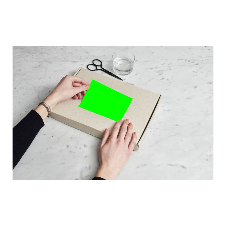 Etiket rillprint 105x74mm fluorgroen 800 etiketten(b84020) - 3