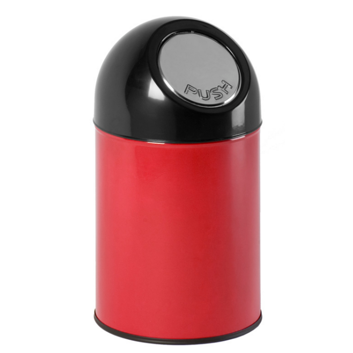 Afvalbak met pushdeksel & binnenbak, 30 liter, rood, VB 460002 - 0