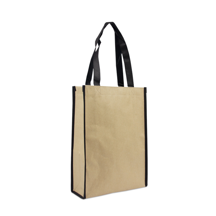 Draagtas, papier, voering non-woven, 25+10x35cm, bruin (100) - 0