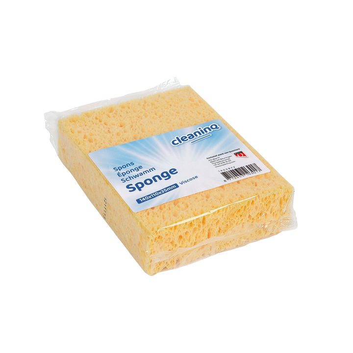Cleaninq, huishoudspons, 140x110x35mm, geel, 364072V (1 stuk) - 0