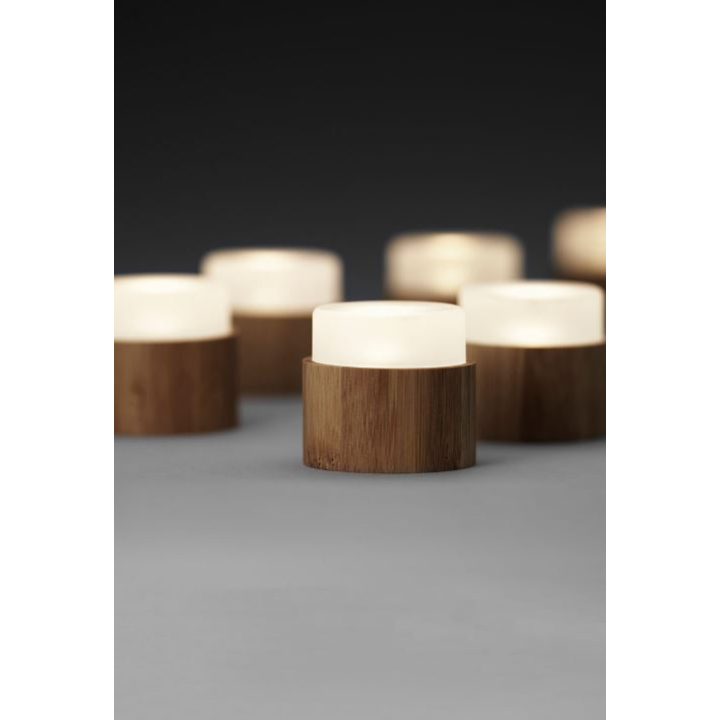 Duni | LED Lamphouder | 33x57mm | Mini Bamboe Nature | 186426 (8 stuks) - 2