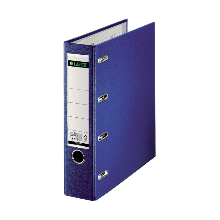 Ordner leitz 1012 a4 75mm pp bank 2mech blauw - 0