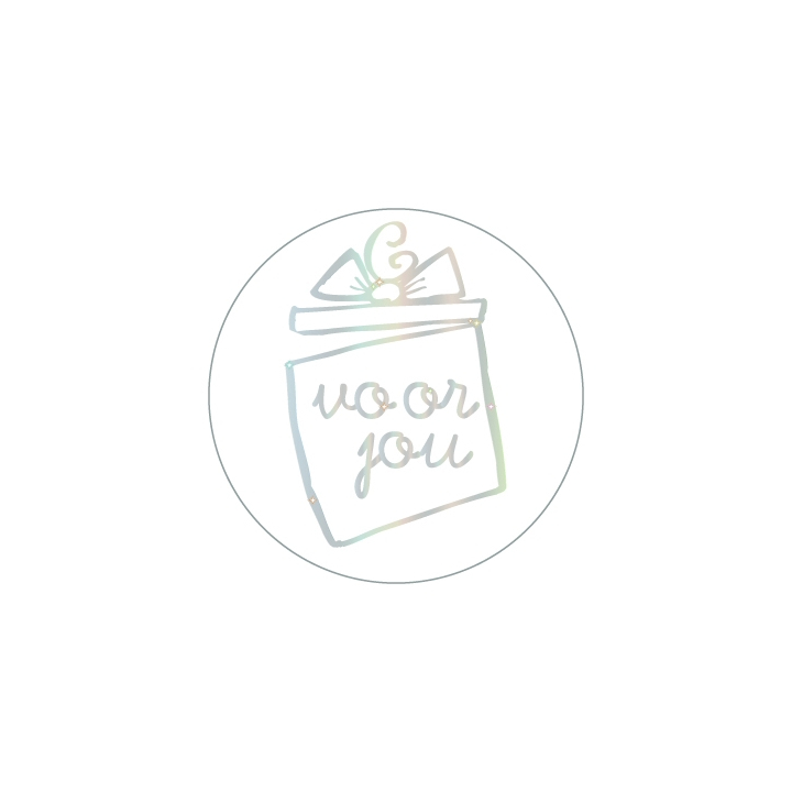 Etiketten "Voor jou" zilver glitter Rol/500 stuks - 0