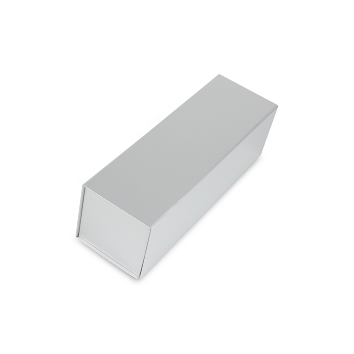 Luxe wijnflesdoos, 33x10x10cm, magneetsluiting, zilver (25) - 0