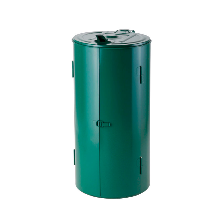 Afvalzakhouder met metalen ombouw, 120 liter, groen, VB 202040 - 0