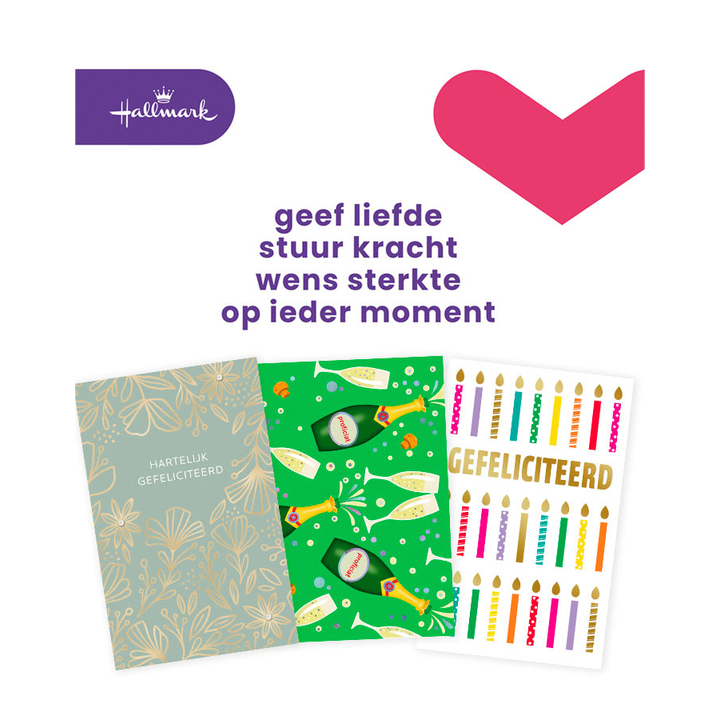 Wenskaart hallmark navulset felicitatie 6 stuks(30181764) - 0