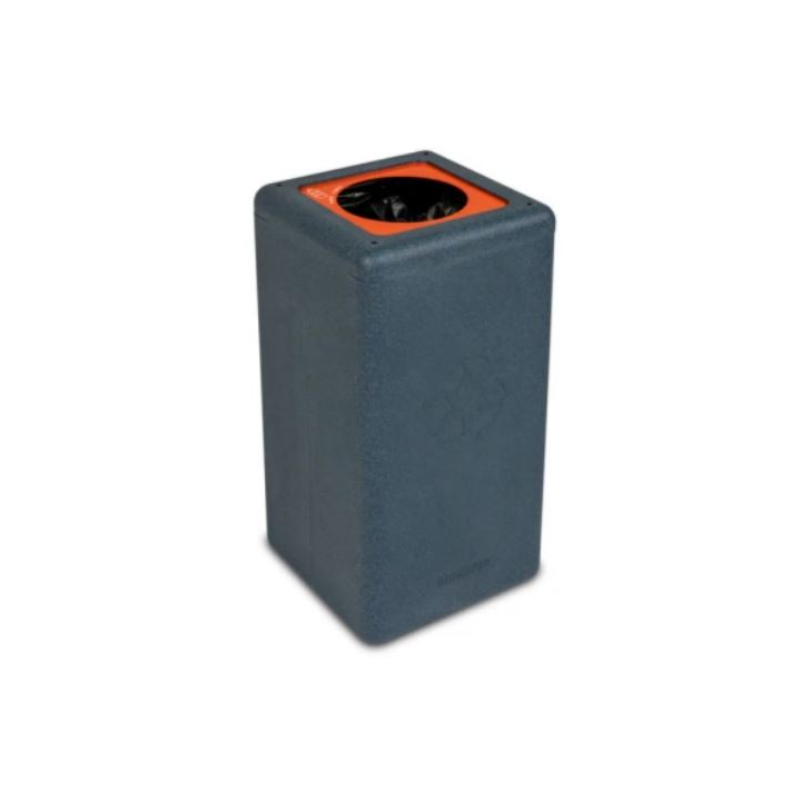 Brickbin, modulaire afvalscheidingsbak, 65 liter, grijs, VB 192373 | plastic - 0