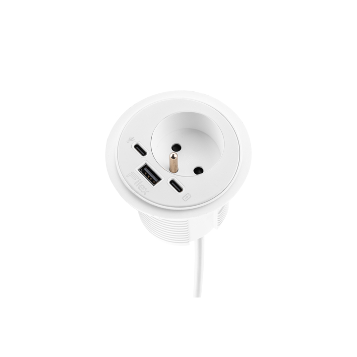 Filex, Power-Spot, USB A+C, data extension, wit - 1
