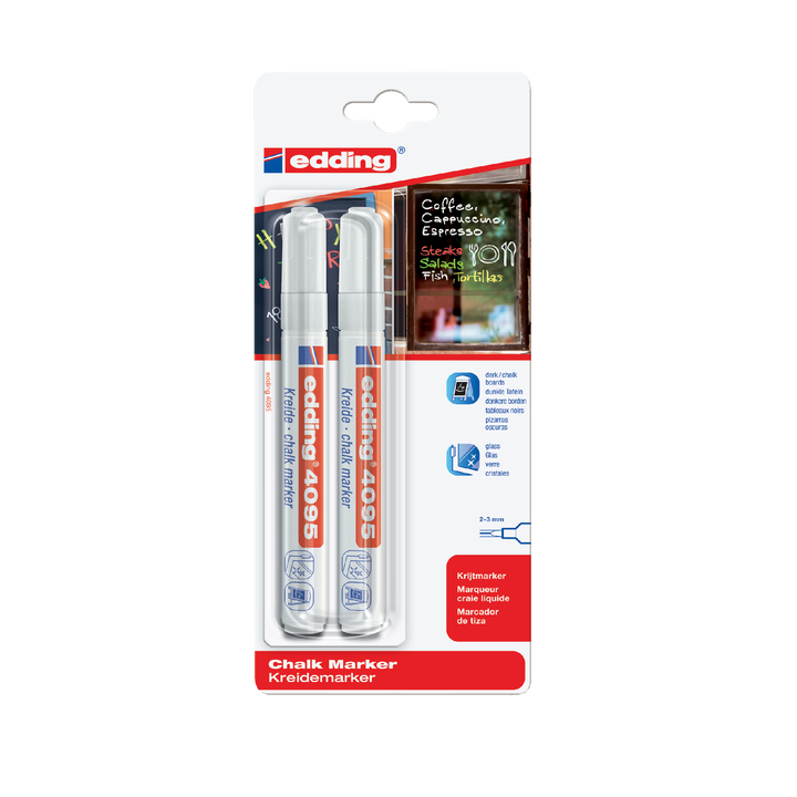 Krijtstift edding 4095 rond 2-3mm wit(4-4095-2-1049) - 0