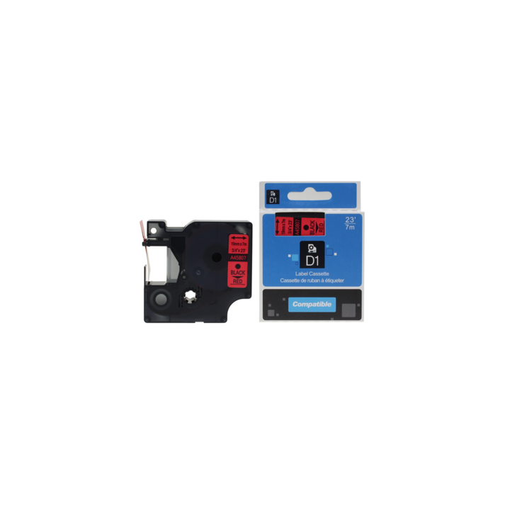 Compatible Lettertape dymo 45807 19mmx7m rood/zwart - 0