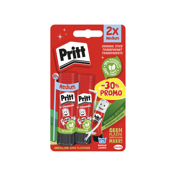 Lijmstift Pritt Stick Original | 2x 22gr | promo (3011940) - 0