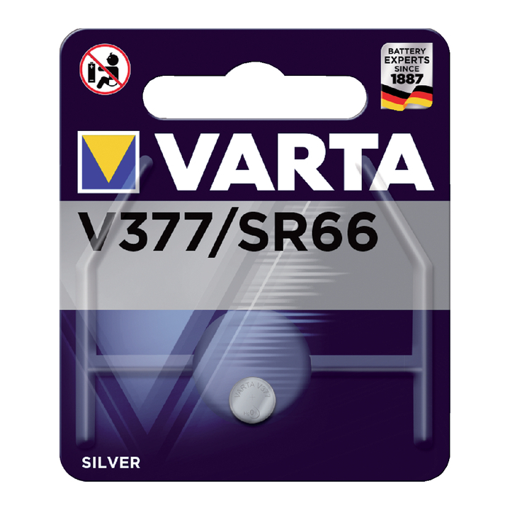 Batterij knoopcel varta v377 horloge(00377101401) - 0