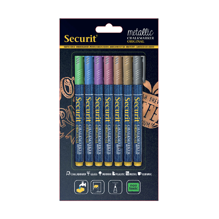 Krijtstift securit sma-100 rond 1-2mm metallic ass(bl-sma100 - 0