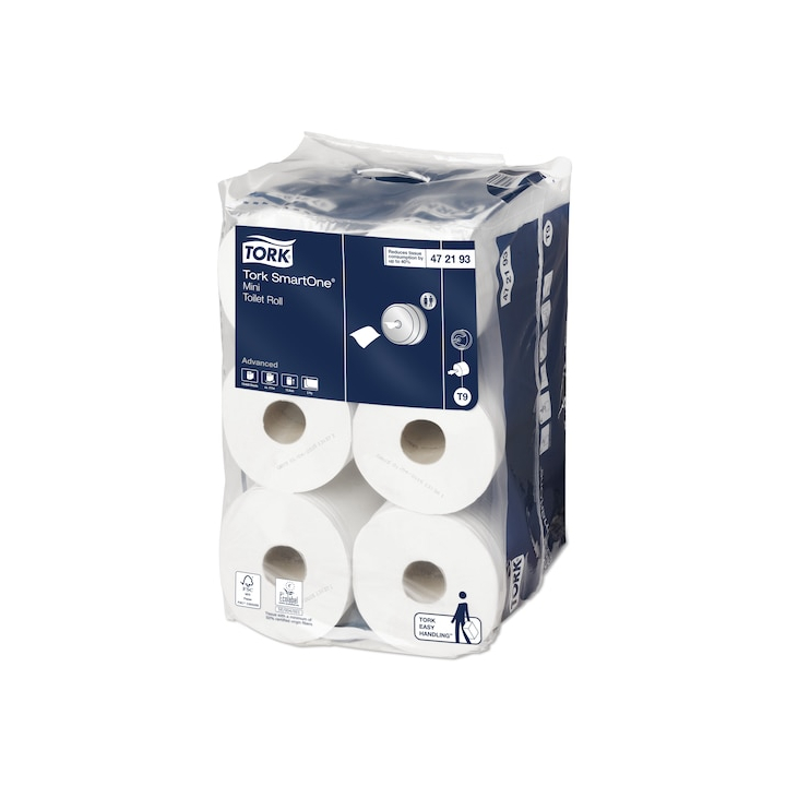 Tork SmartOne | Mini Centerfeed Toiletpapier | 112 Meter | 2-Laags | T9 | Wit | 472193 (12 stuks) - 0