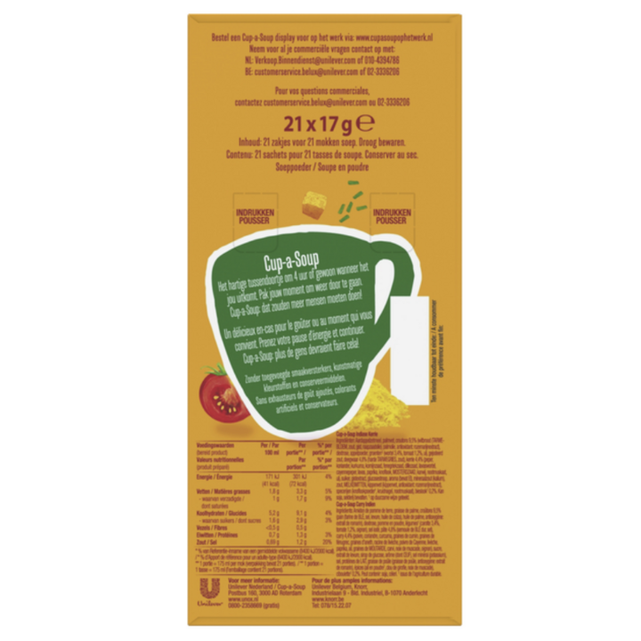 Cup-a-Soup, soep, 175ml, Indiase kerrie (21 zakjes) - 1