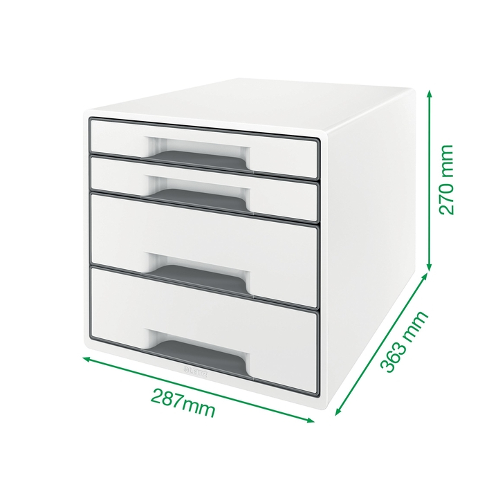 Ladenbox leitz wow 4 laden wit/grijs(52132001) - 3