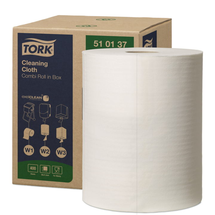Tork Cleaning | Reinigingsdoek In Doos | 152 Meter | 1-Laags | W1/W2/W3 | Wit | 510137 (1 stuk)  - 0