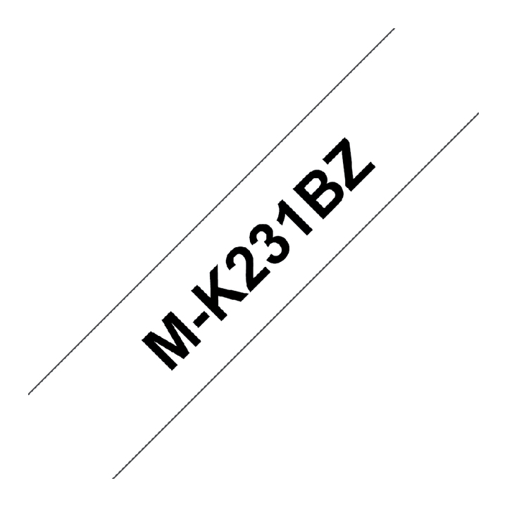 Brother P-Touch, labeltape, 12mm, zwart op wit, MK231BZ - 0