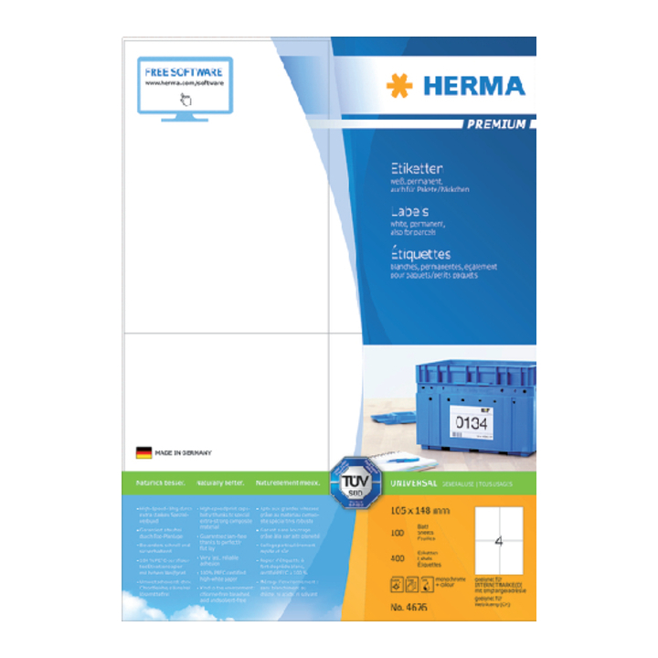 Etiket herma superprint 4676 105x148mm 400st - 0