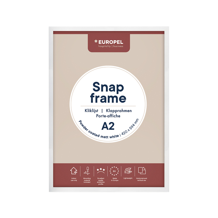 Kliklijst europel a2 25mm mat wit(355075) - 0