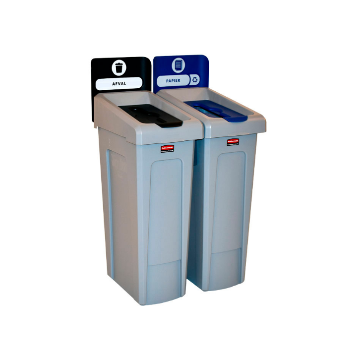 Slim Jim, afvalbak afval/papier, 2x87 liter, VB 182039 - 0