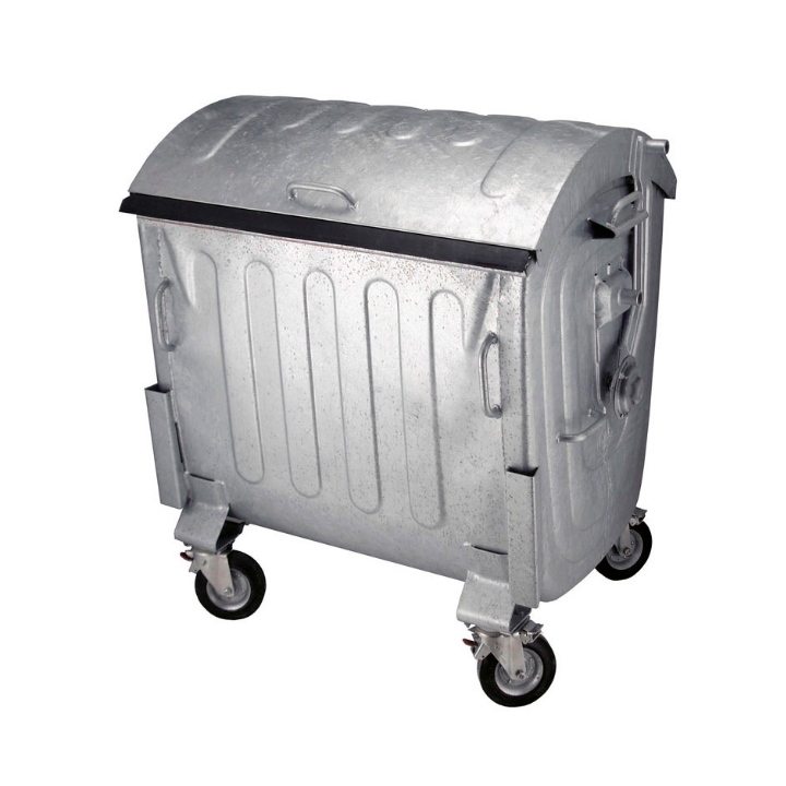 Container met bol deksel, 1100 liter, verzinkt, VB 110050 - 0
