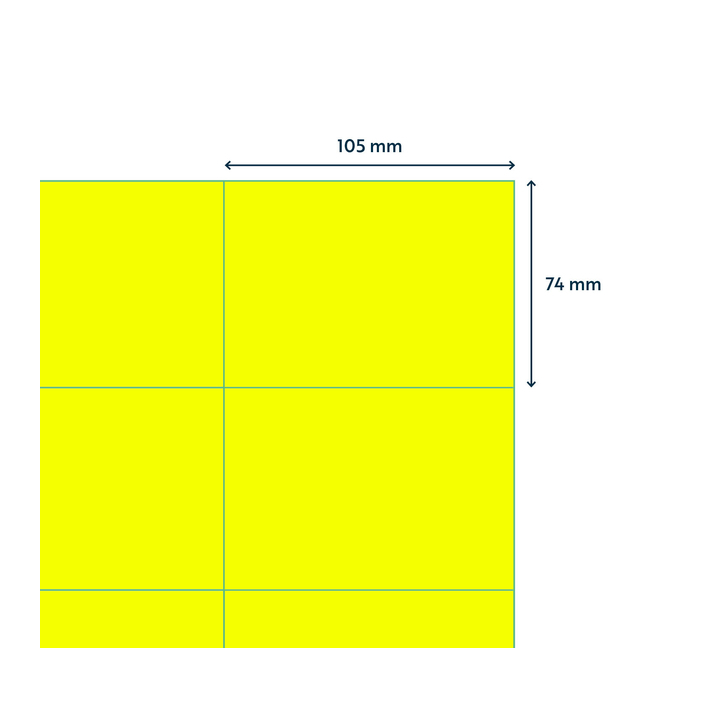 Etiket rillprint 105x74mm fluorgeel 800 etiketten(b84120) - 1