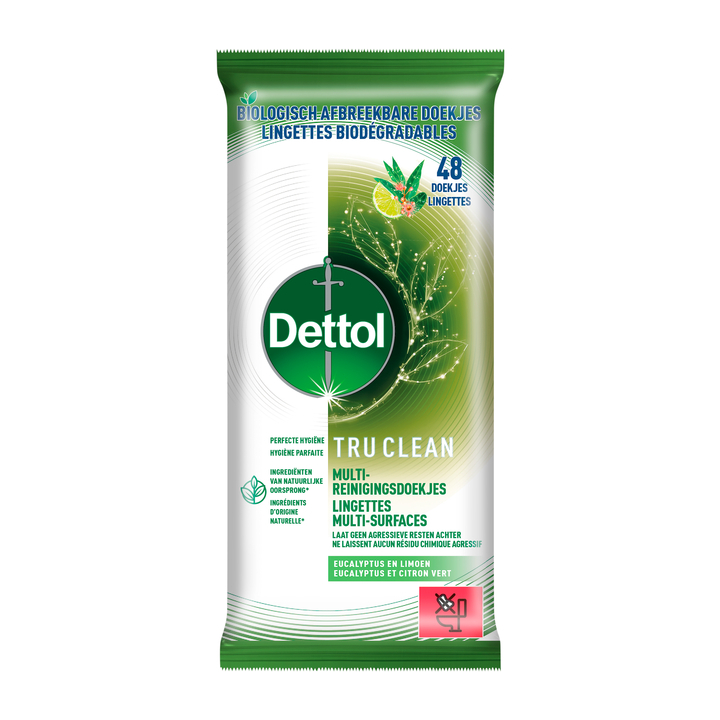 Reinigingsdoekjes dettol tc eucalyp en limoen 48st(3228789) - 0