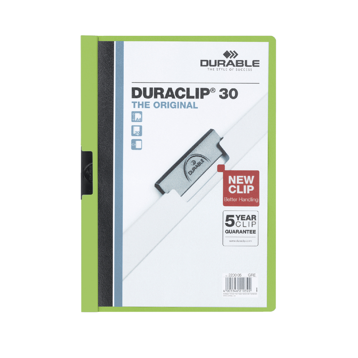 Klemmap durable 2200 a4 pl/tr 3mm groen - 0