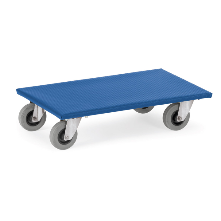 2 Meubelrolplateaus, 600x350 mm Draagverm. 300kg Rubber wiel - 0