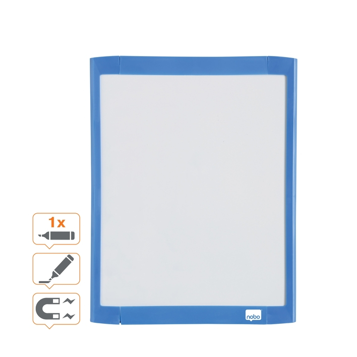 Whiteboard nobo 21.6x28cm gelakt assorti(1903816) - 2