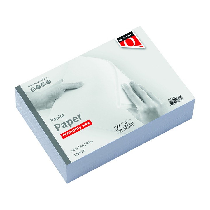 Quantore Economy, A5, 80 grams, kopieerpapier, wit (500 vel) - 0