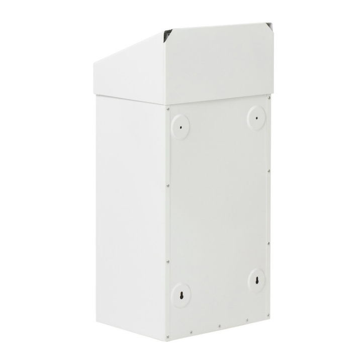 Metalen afvalbak met pushdeksel, 50 liter, wit, VB 990050 - 1