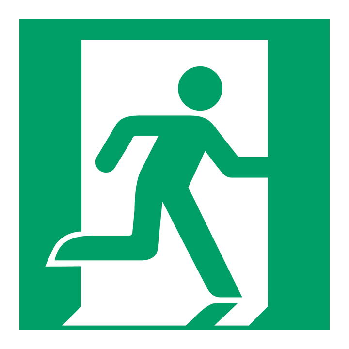 Tarifold, pictogram 'nooduitgang rechts', 20x20 cm, 7510005 (1 stuk) - 0