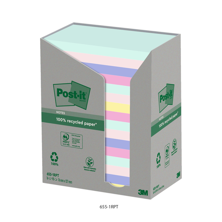 Memoblok 3m post-it 655 kringloop natuur tint - 0