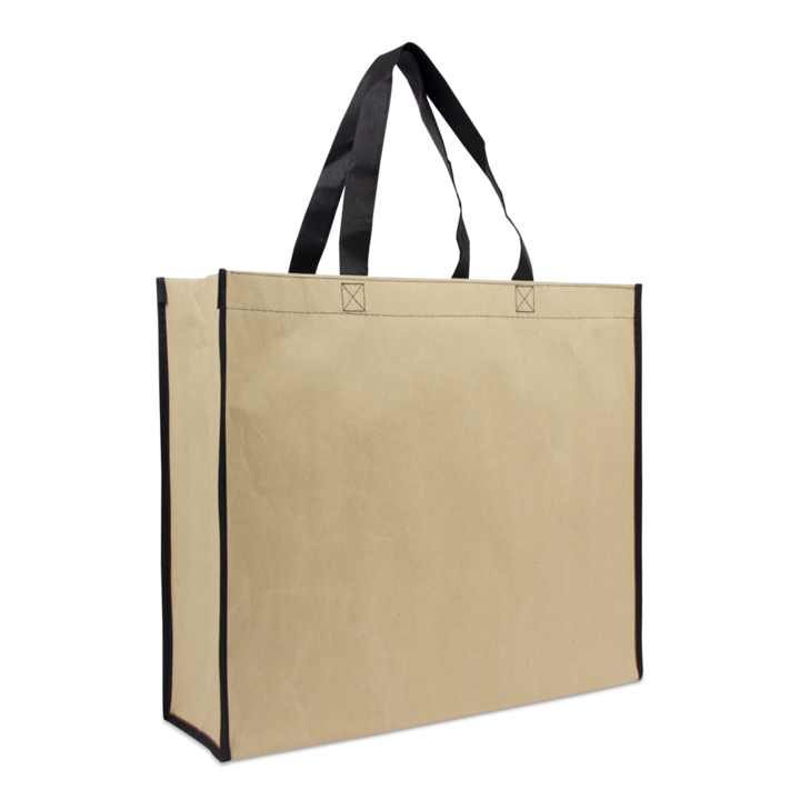 Draagtas, papier, voering non-woven, 40+12x35cm, bruin (100) - 0