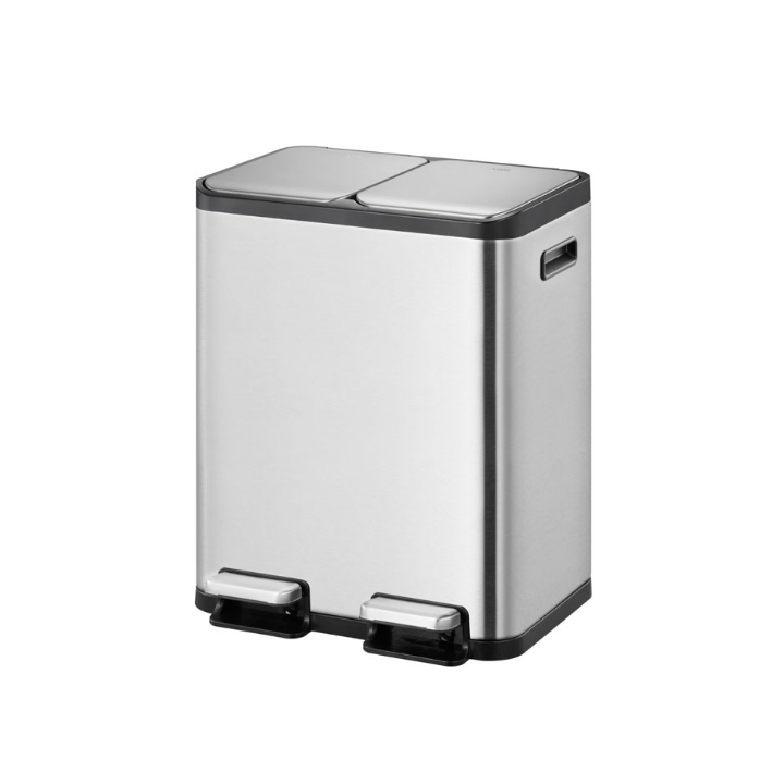 Ecocasa EKO, pedaalemmer, 2x30 liter, mat RVS, VB 912960 - 0