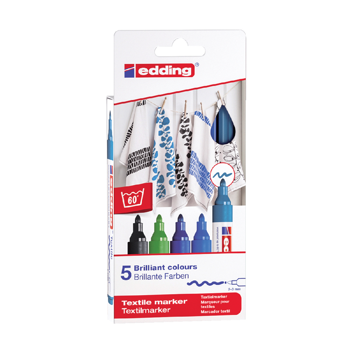 Viltstift edding 4500 textiel rond 2-3mm koel ass(4-4500-509 - 0