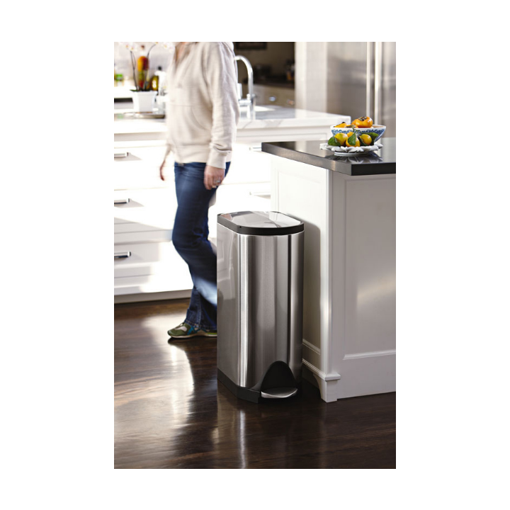 Simplehuman Butterfly, pedaalemmer, 30 liter, mat RVS, VB 005683 - 1