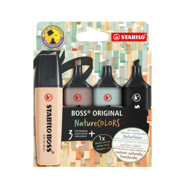 Markeerstift stabilo boss 70/4 nature etui à 4st(70/4-2-5) - 0