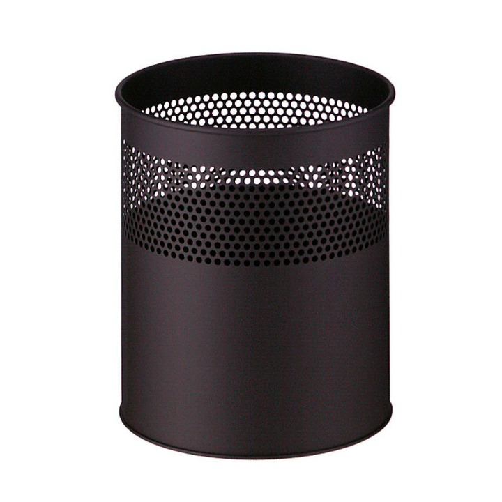 Metalen Papierbak | Halve Perfo | 15 Liter | Zwart | VB 270520 - 0