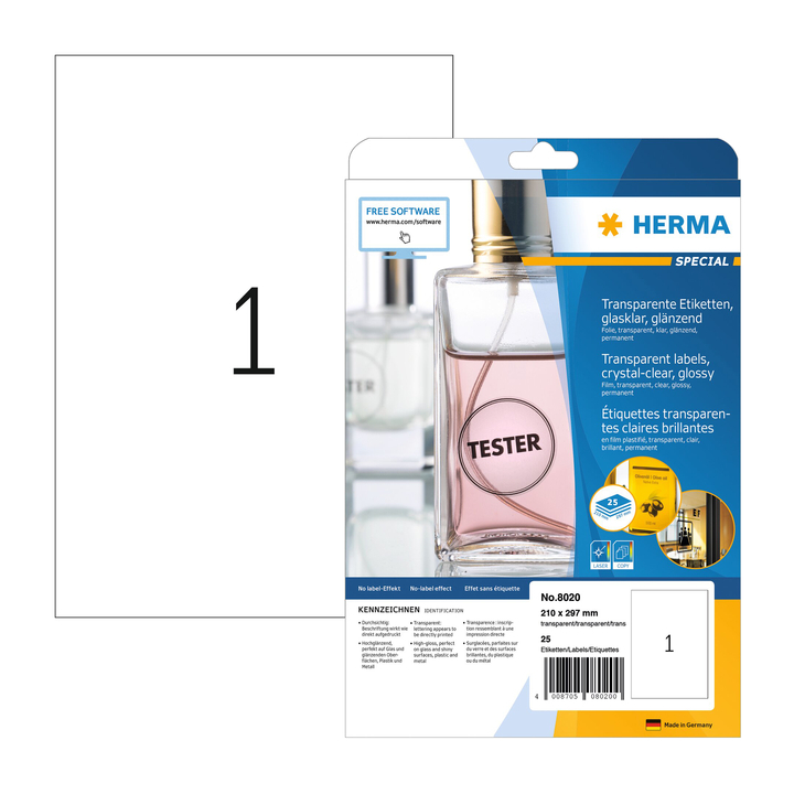 Etiket herma 8020 210x297mm 25st(8020) - 0